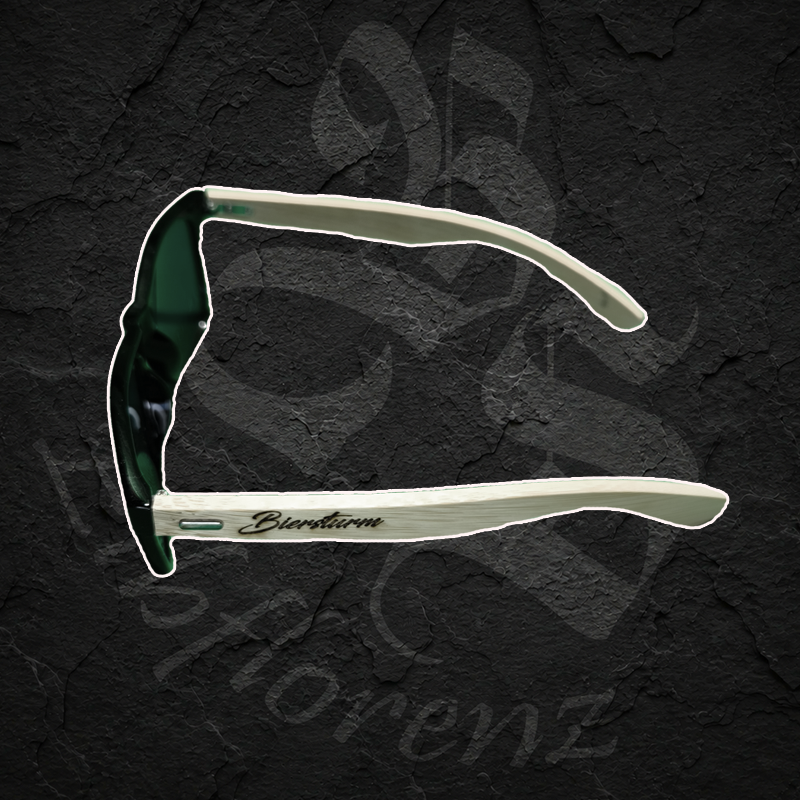 Sonnenbrille "Biersturm Gravur" - Schwarze Gläser