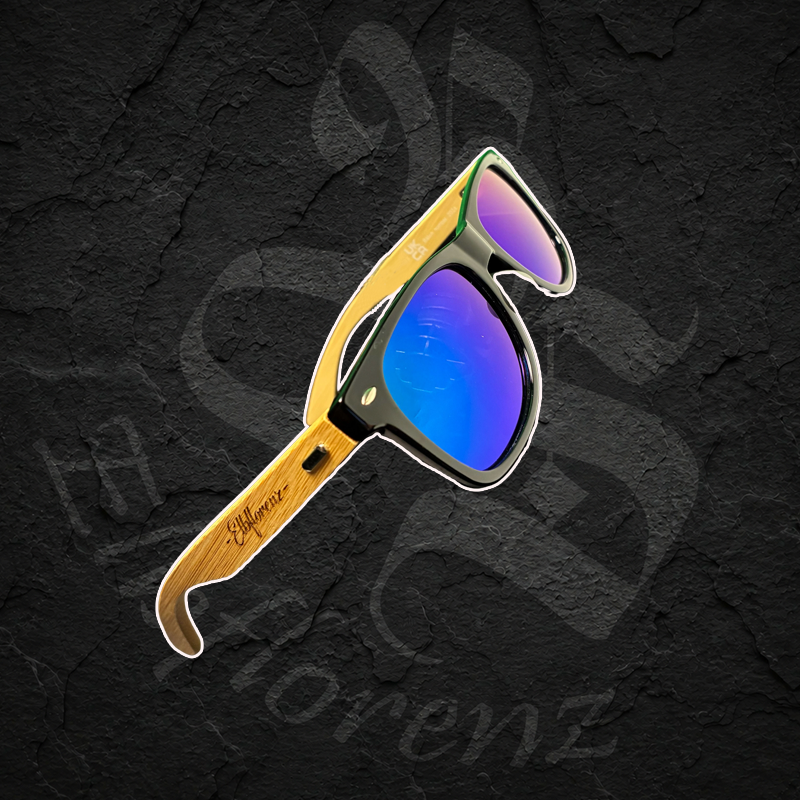 Sonnenbrille "Biersturm Gravur" - Blaue Gläser