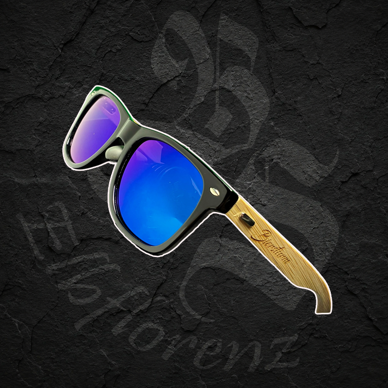 Sonnenbrille "Biersturm Gravur" - Blaue Gläser