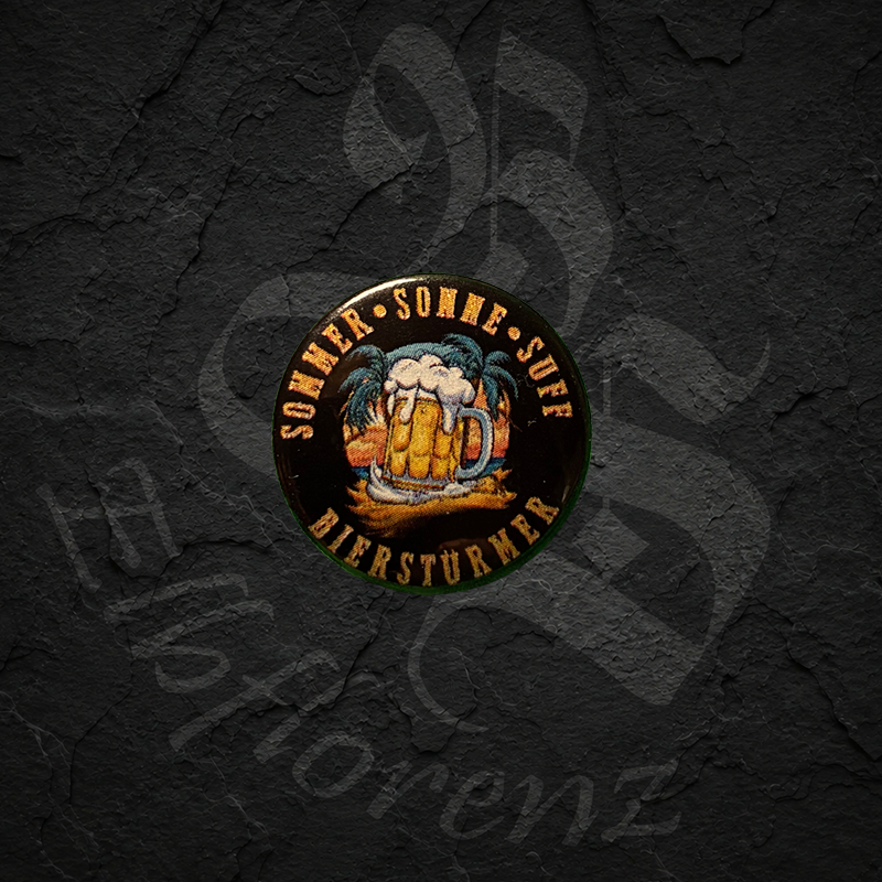 Button "Sommer Sonne Suff" - Schwarz