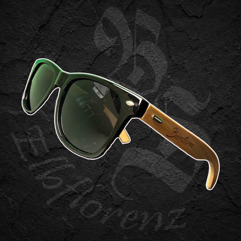 Sonnenbrille "Biersturm Gravur" - Schwarze Gläser