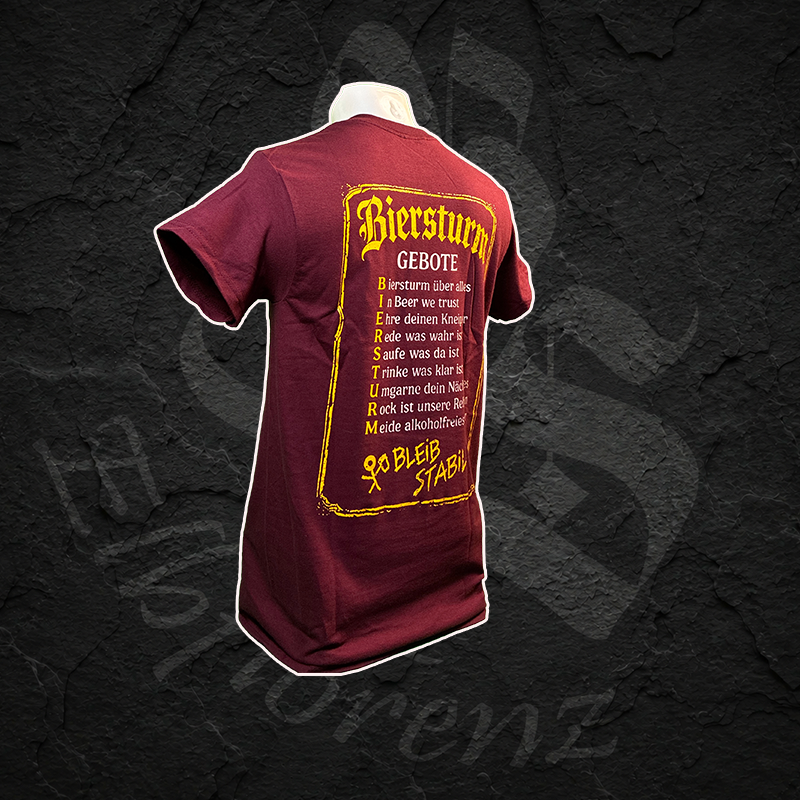 T-Shirt "Biersturm Gebote" - Männer - Weinrot