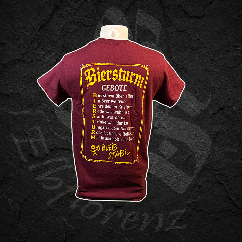 T-Shirt "Biersturm Gebote" - Männer - Weinrot