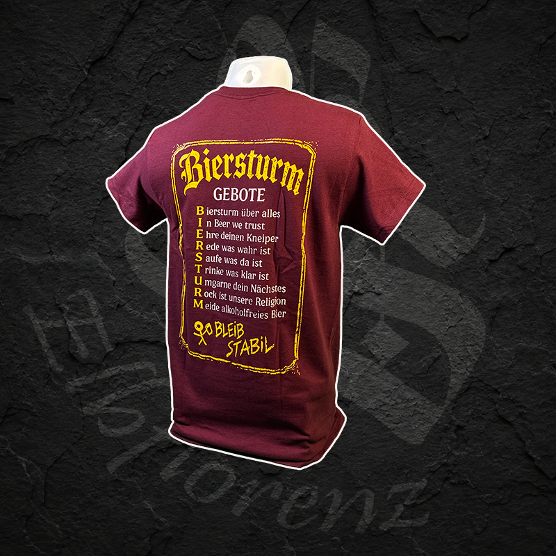 T-Shirt "Biersturm Gebote" - Männer - Weinrot