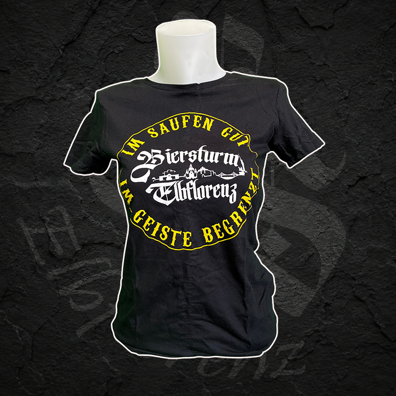 T-Shirt "Im Saufen gut" Rückendruck - Girly - Schwarz