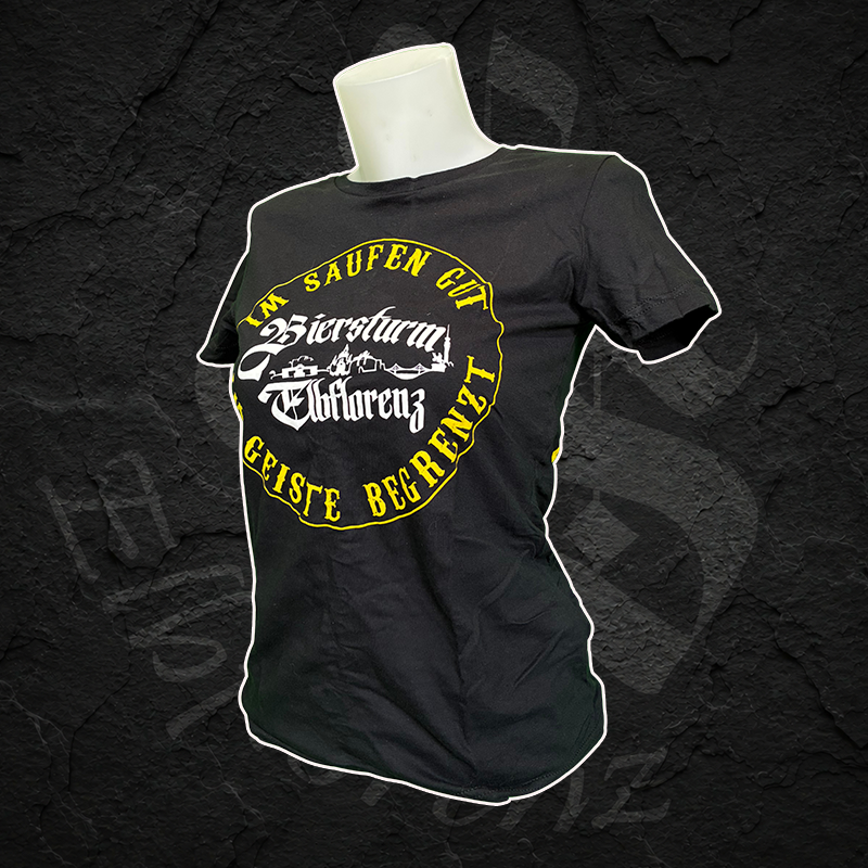 T-Shirt "Im Saufen gut" Rückendruck - Girly - Schwarz